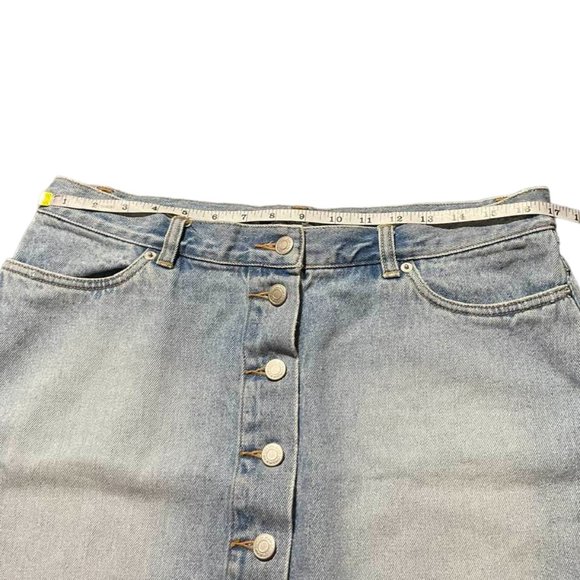 Victoria's Secret LondonJean Front Buttons Light Wash Mini Skirt - size … - Picture 6 of 13